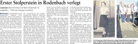 Erster Stolperstein in Rodenbach verlegt