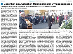 Artikel in der Stadtzeitung Neuwied vom 16.11.2018